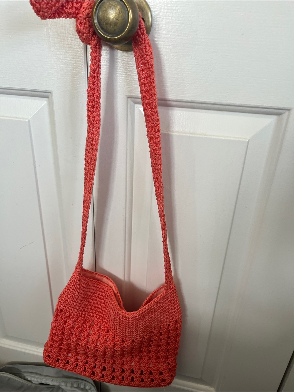 Handmade Coral Crochet Shoulder Bag - Women Bags